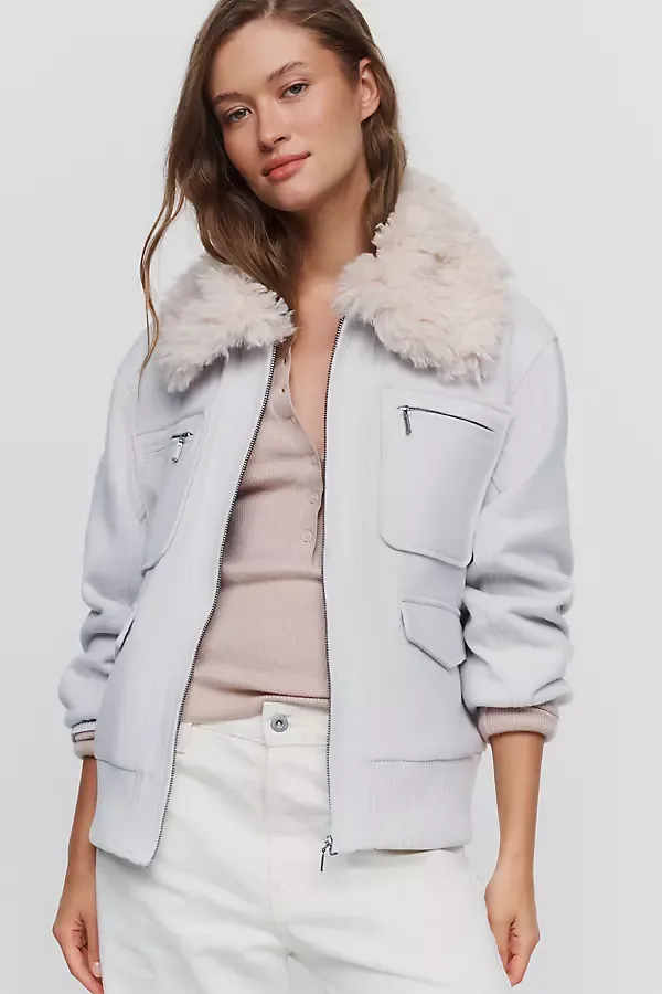 Faux Fur Collared Jacket by Pilcro