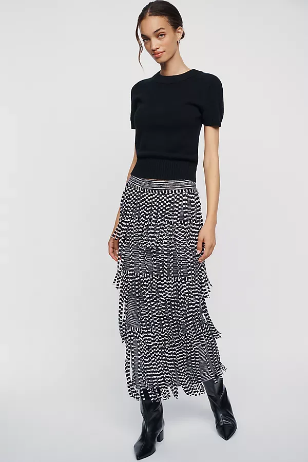 Za Za Knit Fringe Midi Skirt by SIMONMILLER