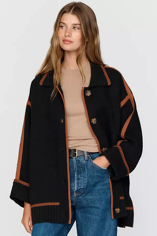 Oversized Collared Cardigan by Anthropologie