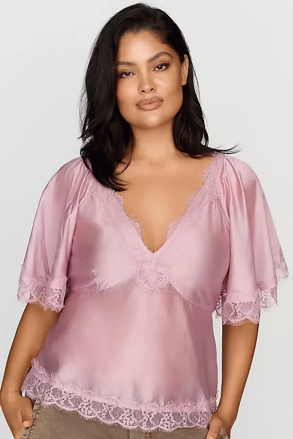 Silken Lace Blouse by Anthropologie