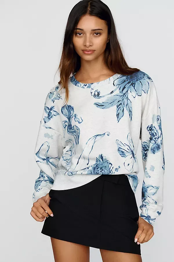 Swan Gossip x Maeve 100% Cotton Floral Sweatshirt by Swan Gossip