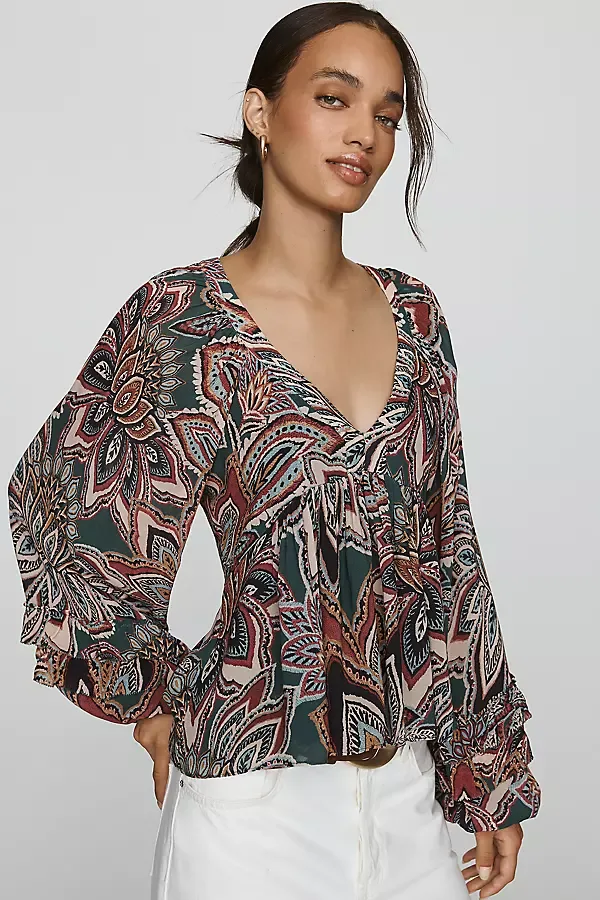 100% Cotton Tapestry Floral Blouse by FARM Rio