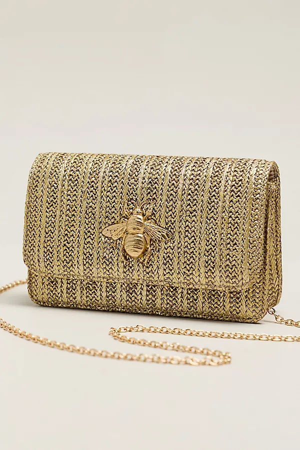 Ruby Raffia Snaffle Clutch