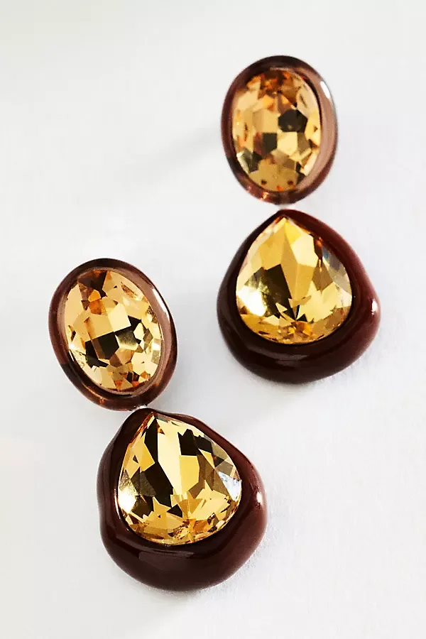 Jelly Two Stone Drop Earrings by Anthropologie