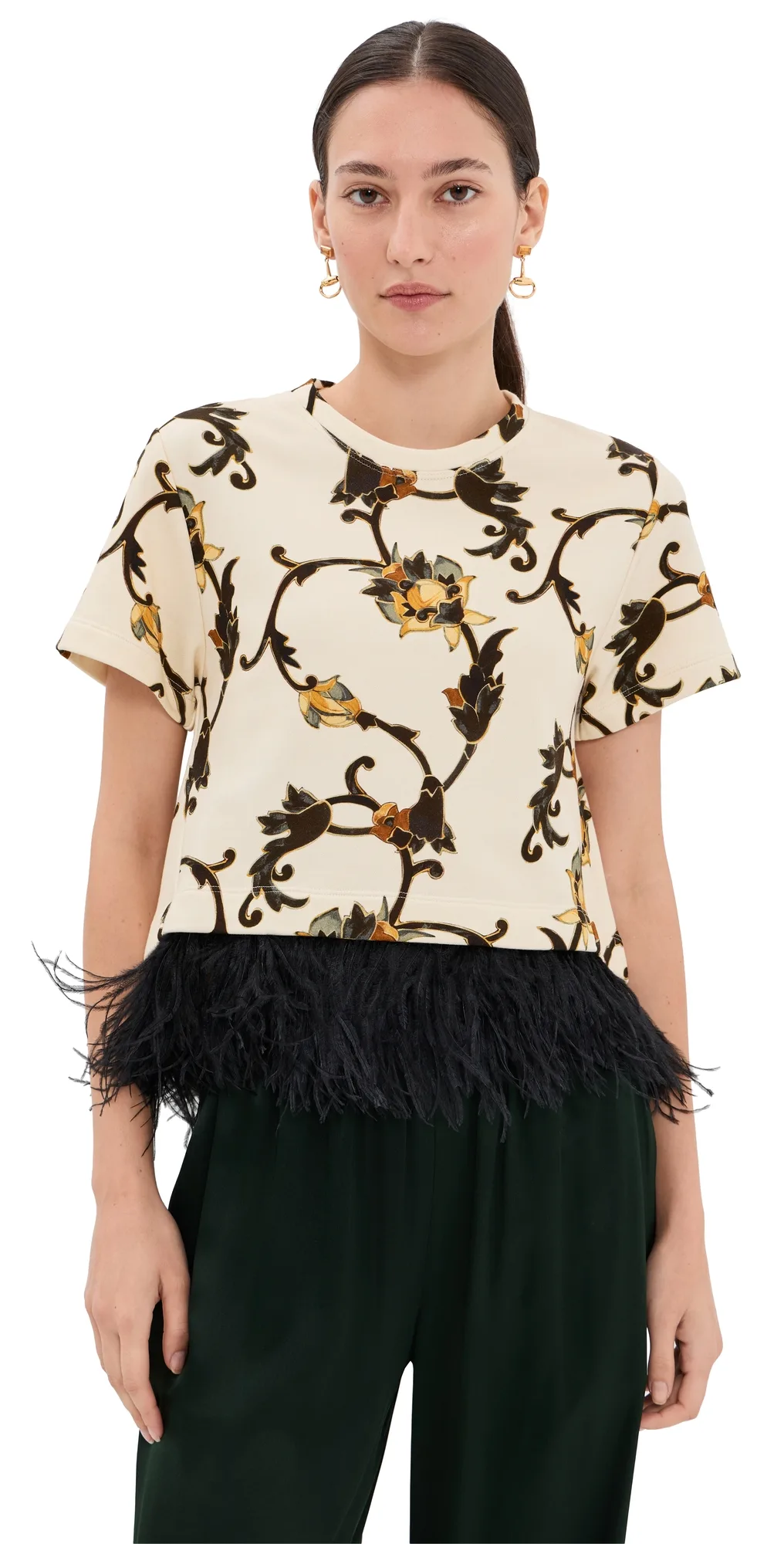 La Scala Tee with Feathers by La Doublej