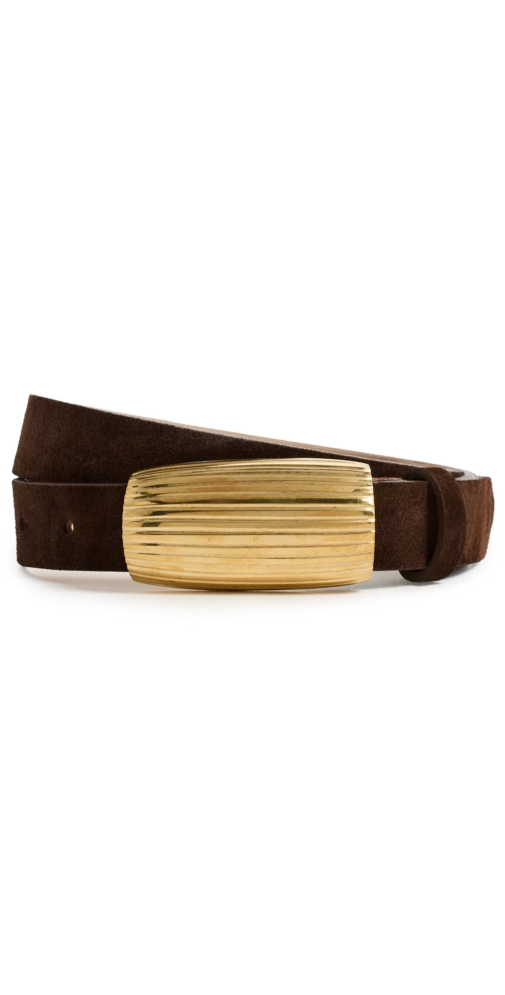Machado Ribbed Dome Belt Suede by L'AGENCE