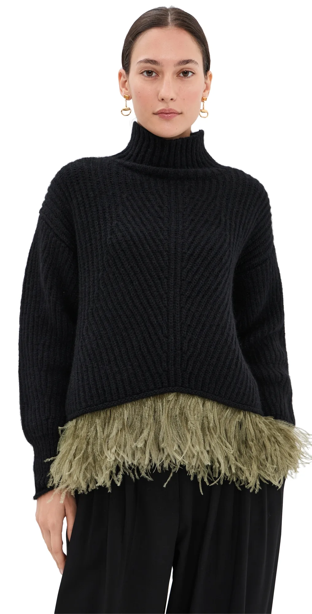 High Kick Sweater with Feathers by La Doublej