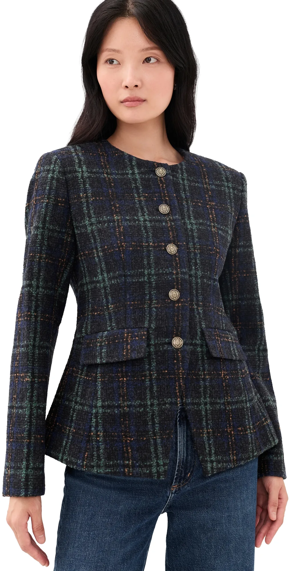 The Warby Coat Navy Tartan by Hill House Home
