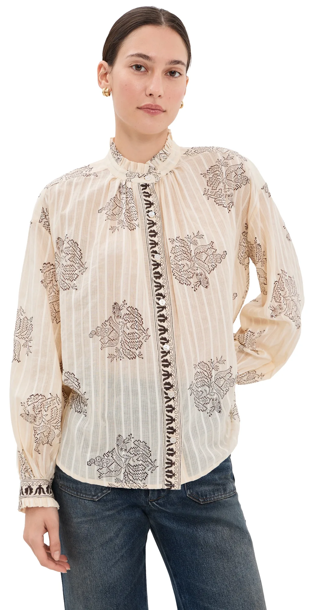Poet Grapevine Stripe Blouse by Alix of Bohemia