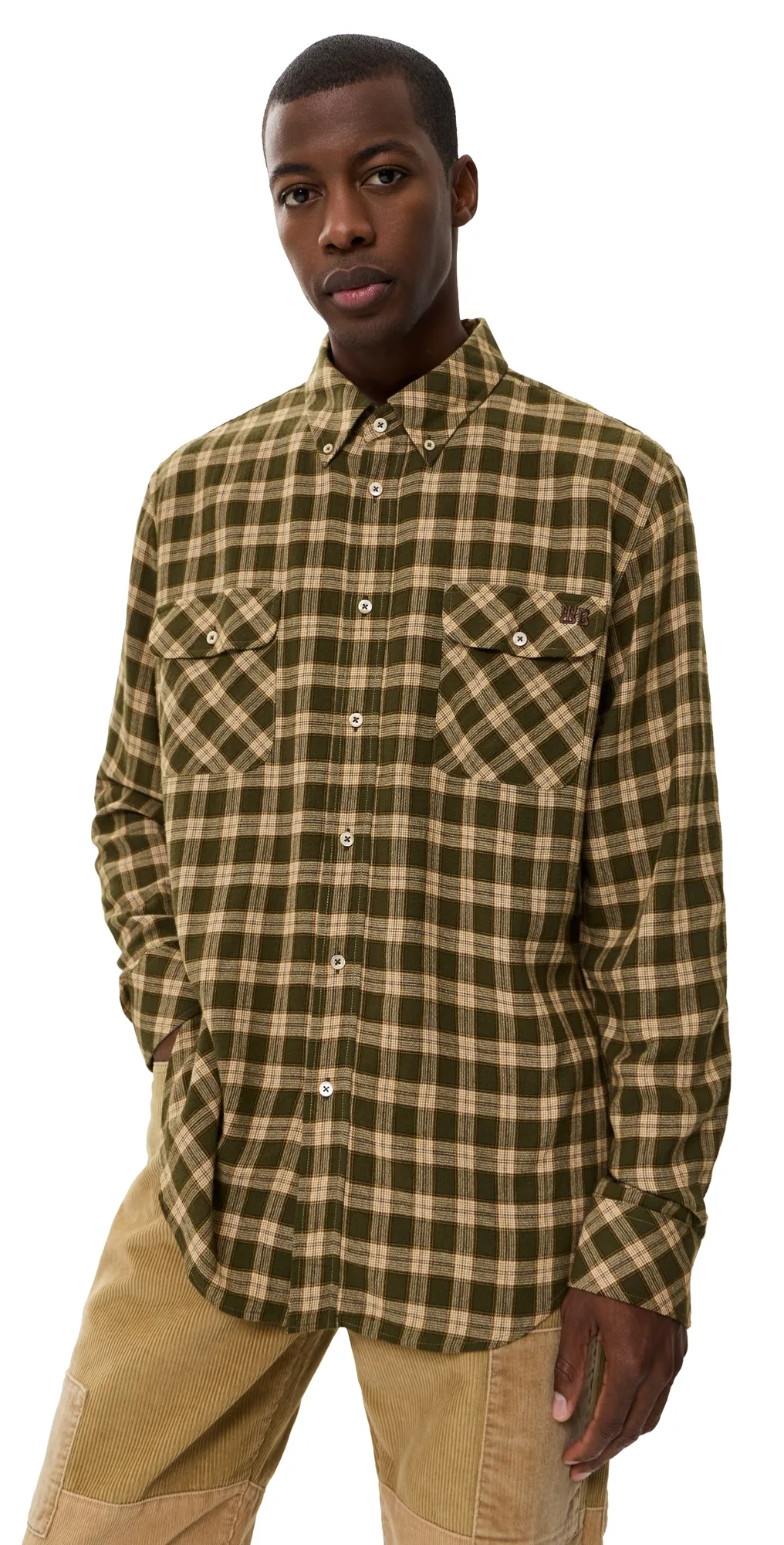 Canopy Brushed Overcheck Shirt by Wales Bonner