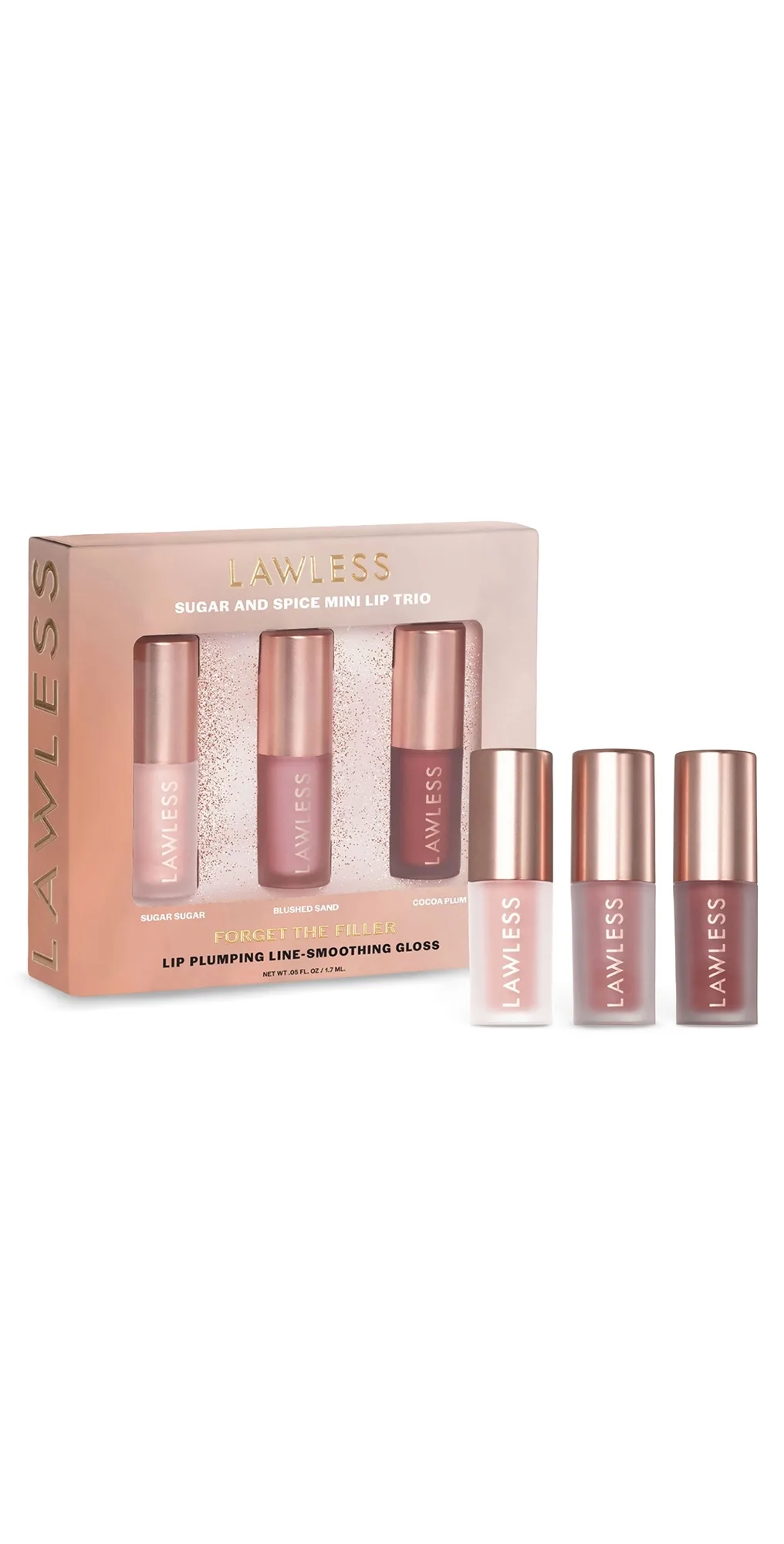 Mini Forget the Filler Lip Plumping Line Smoothing Gloss Set by LAWLESS