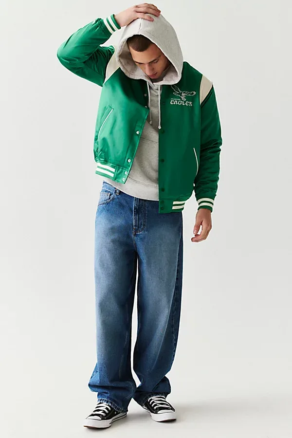 NFL Retro Roots Satin Varsity Jacket by Mitchell & Ness