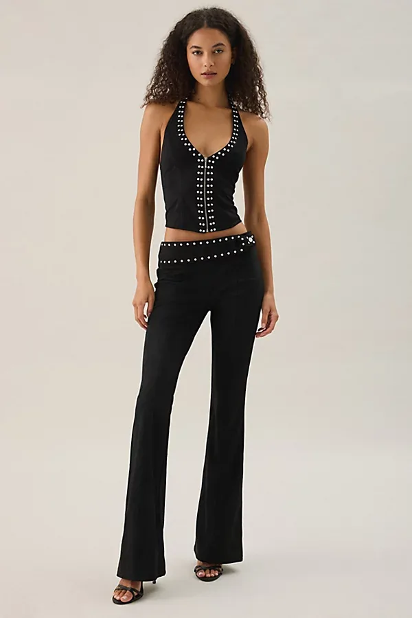 I. AM. GIA. Seraphine Studded Belt Detail Flare Pants by I.AM.GIA