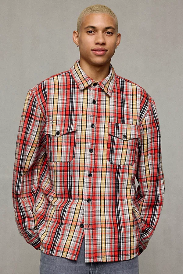 Solid Heavy Flannel Overshirt Top by BDG