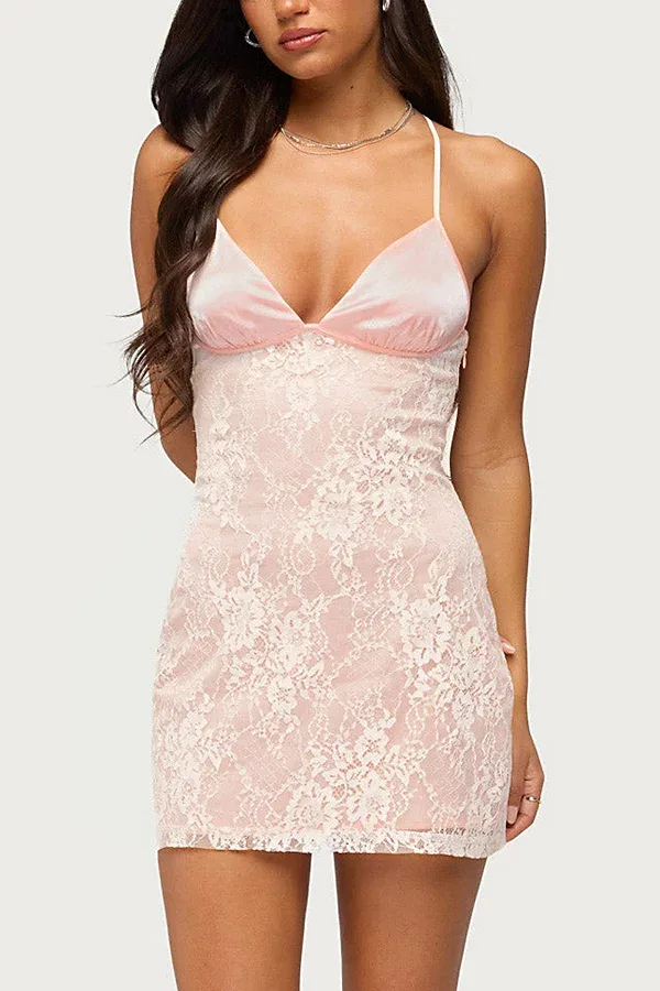 Vida Backless Sequin Lace Mini Dress