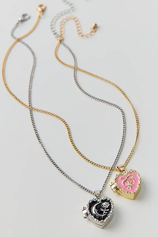 Ophelia Swan BFF Locket Necklace Set by Urban Outfitters