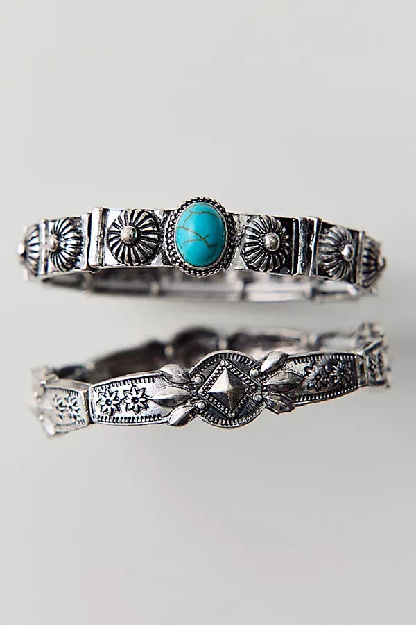 Floral Turquoise Stretch Bracelets Set by Urban Outfitters