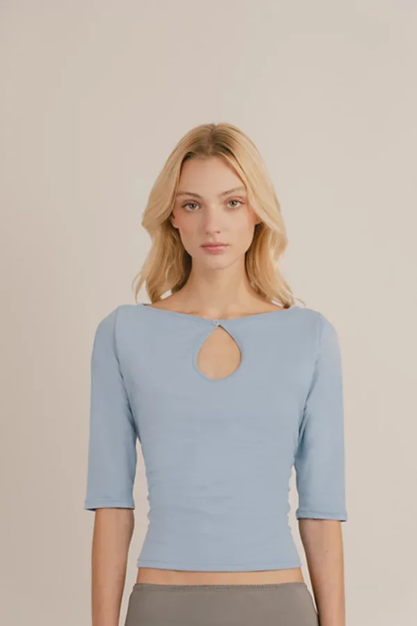 Mpaz Studio Vivienne Keyhole 3/4 Sleeve Top by Mpaz Studio
