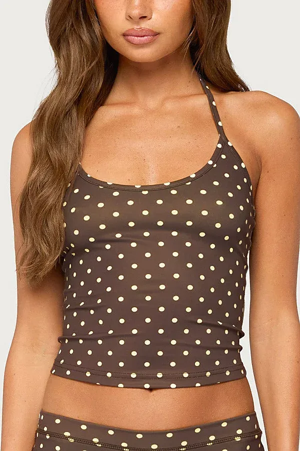 Edikted Lisah Polka Dot Halter Top by Edikted