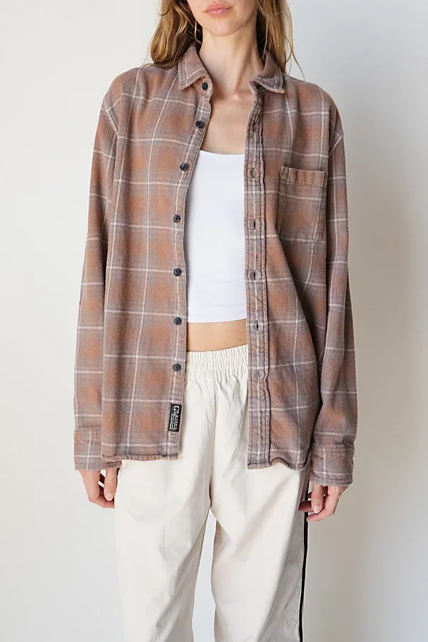 Vintage Bleach Washed Heavy Flannel Top