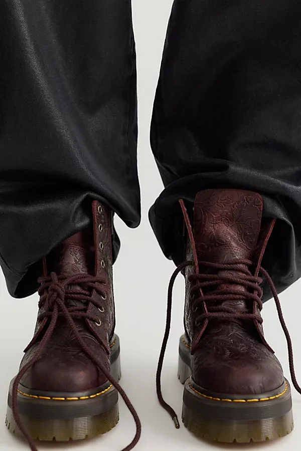 Jadon Floral Emboss Lace-Up Boots by Dr. Martens