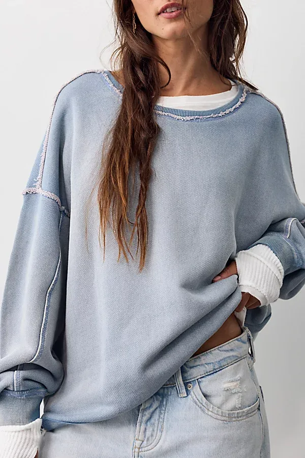 We the Free Faded Memory Long Sleeve Pullover by Free People