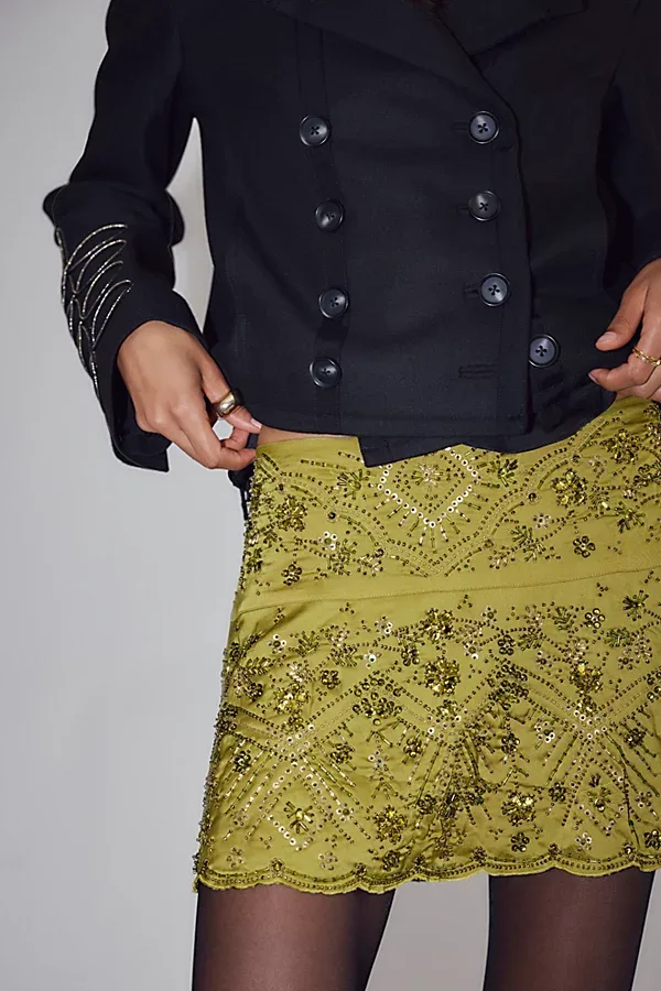 Mercer Beaded Mini Skirt by Free People