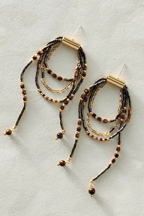 Muse Semi-Precious Stone Beaded Dangle Earrings