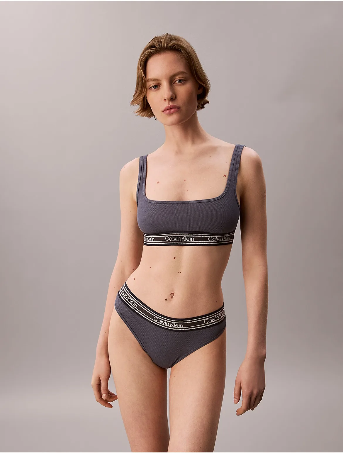 Icon Cotton Modal Stripe Rib Unlined Bralette