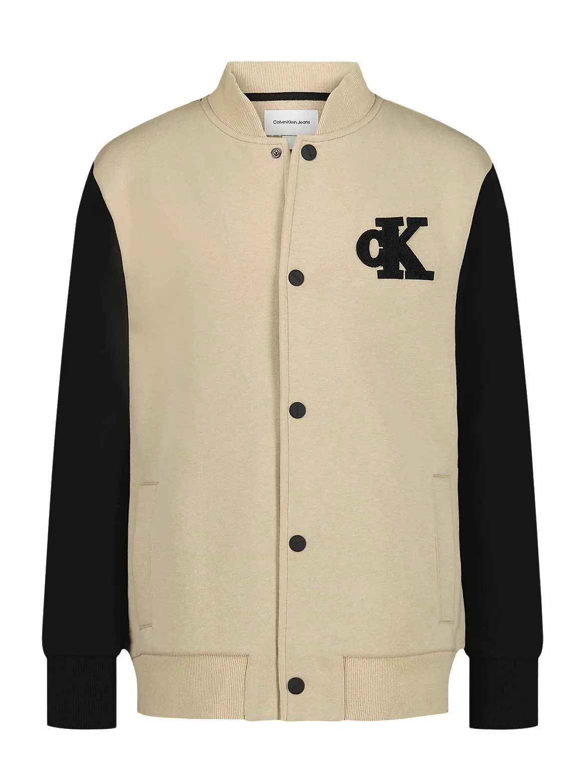 Fleece Monogram Logo College Jacket by Calvin Klein