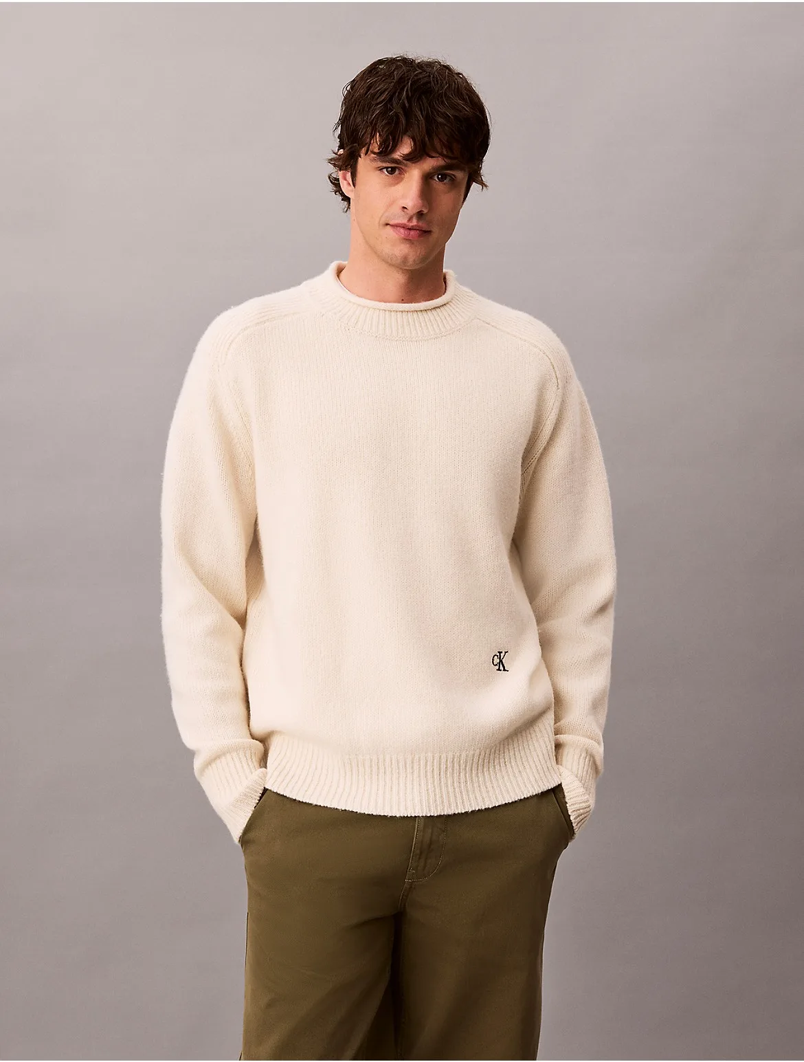 Wool Relaxed Sweater by Calvin Klein