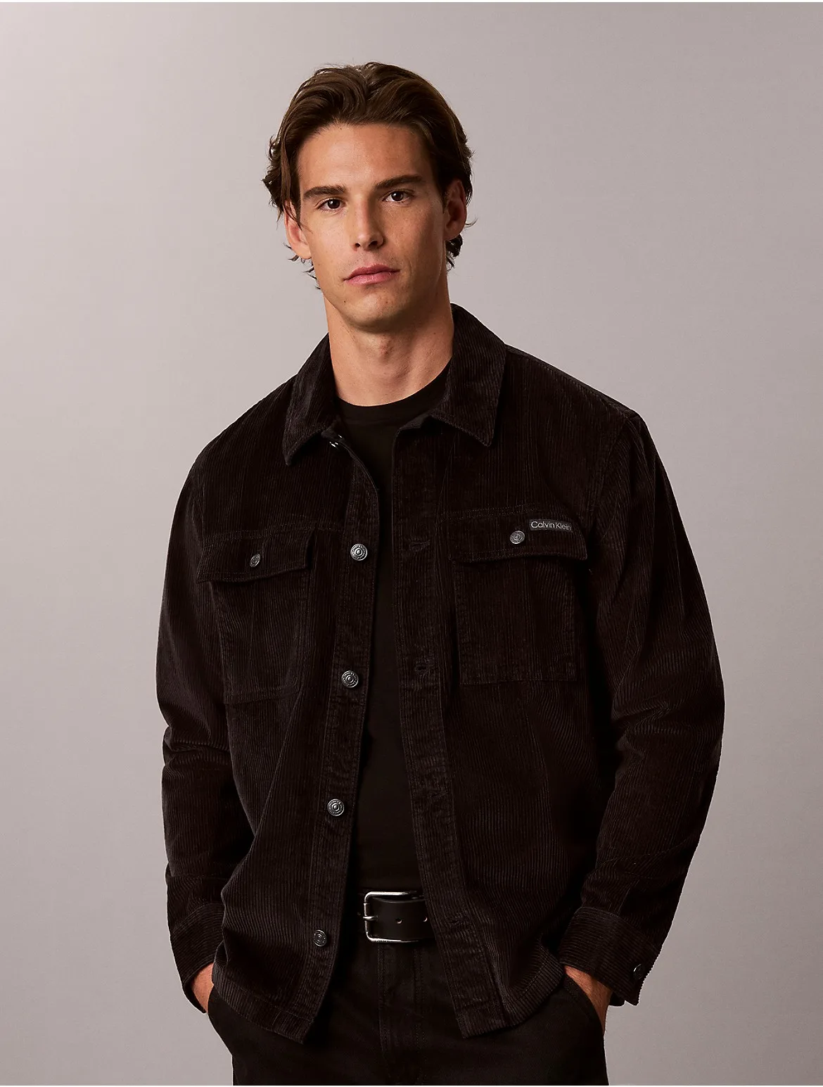Corduroy Relaxed Shirt Jacket by Calvin Klein