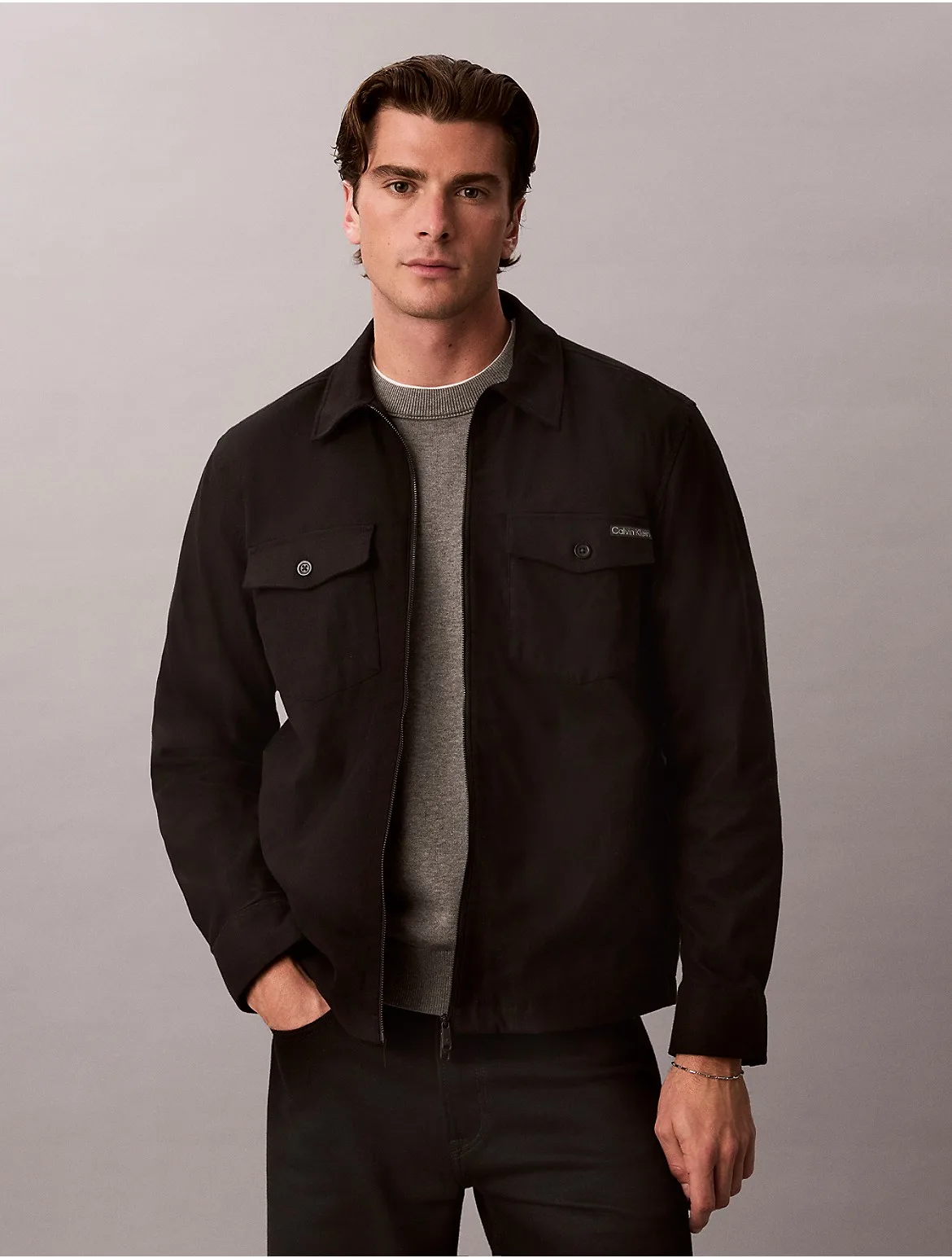 Flannel Shirt Jacket by Calvin Klein
