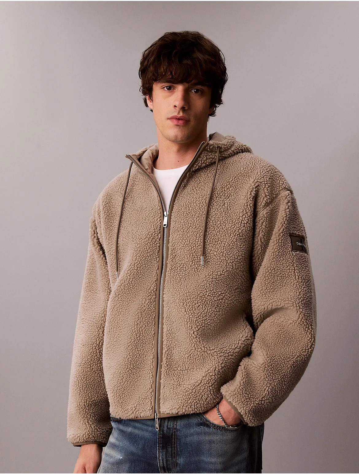 Sherpa Relaxed Hoodie by Calvin Klein