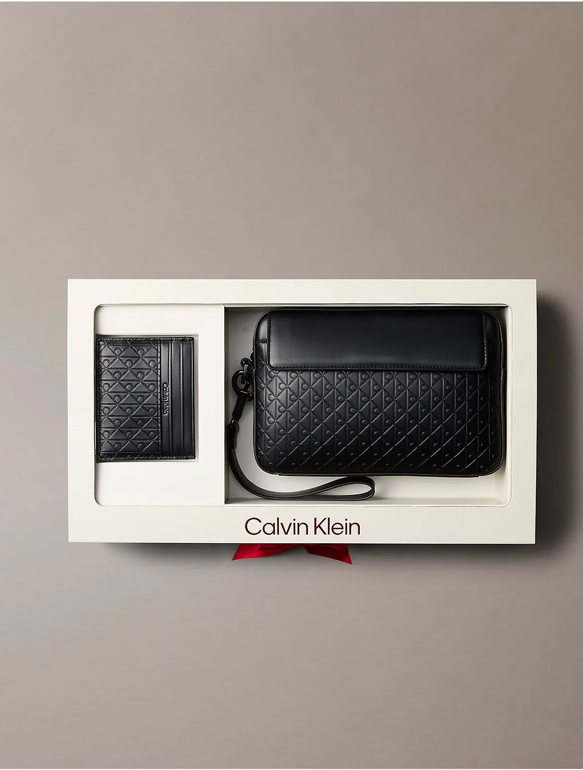 Allover Emblem Logo Card Case + Pouch by Calvin Klein