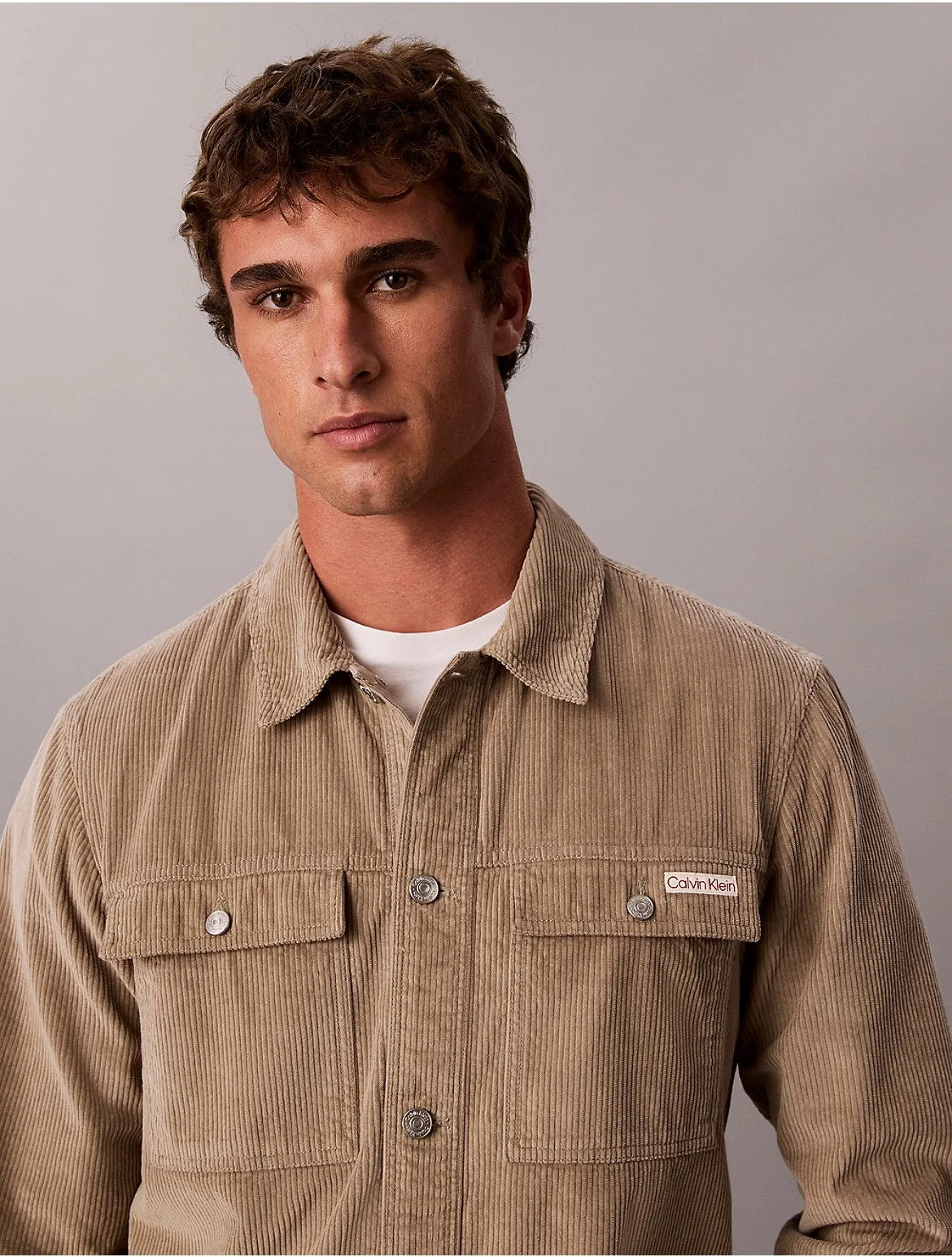 Corduroy Relaxed Shirt Jacket by Calvin Klein