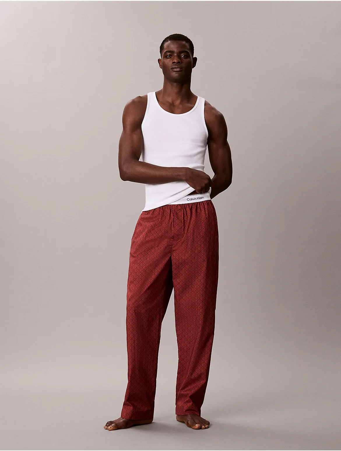 Cotton Poplin Sleep Pants by Calvin Klein