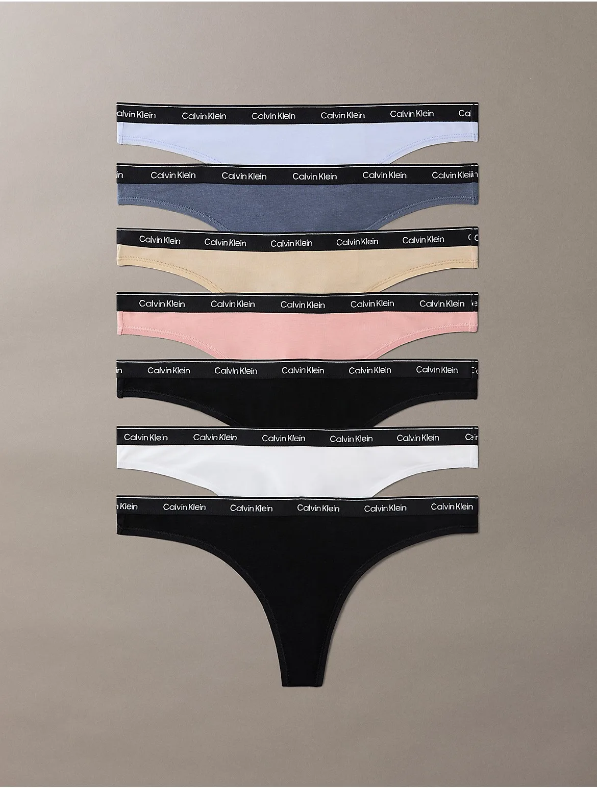 Icon Logo 7-Pack Thong by Calvin Klein