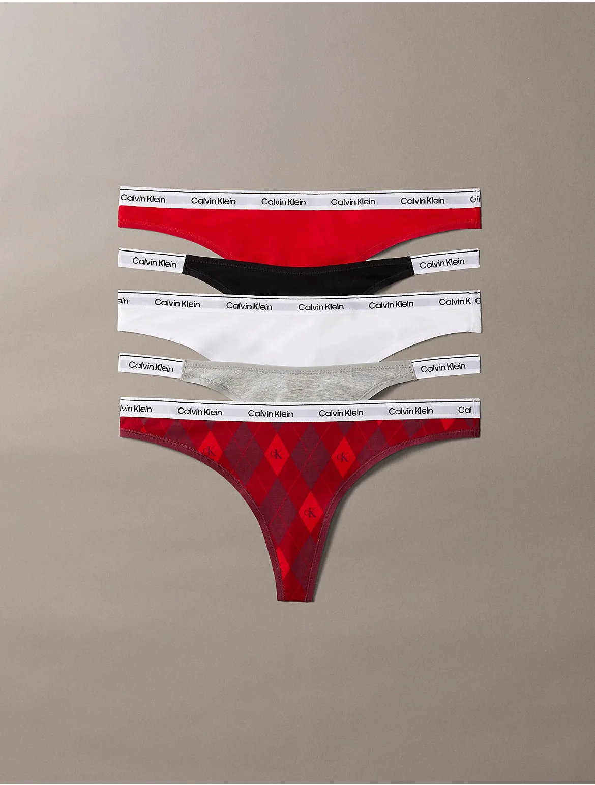Icon Logo 5-Pack Mixed Thong by Calvin Klein