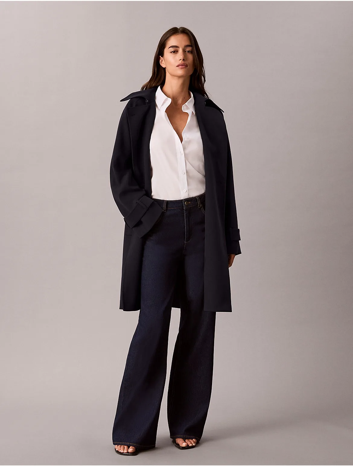 Cavalry Twill Belted Trench Coat by Calvin Klein