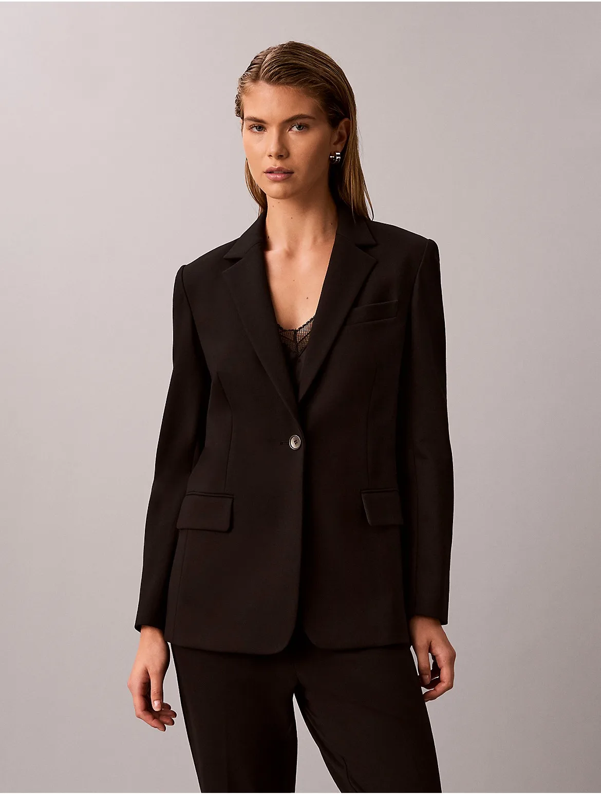High Twist Compression One-Button Jacket