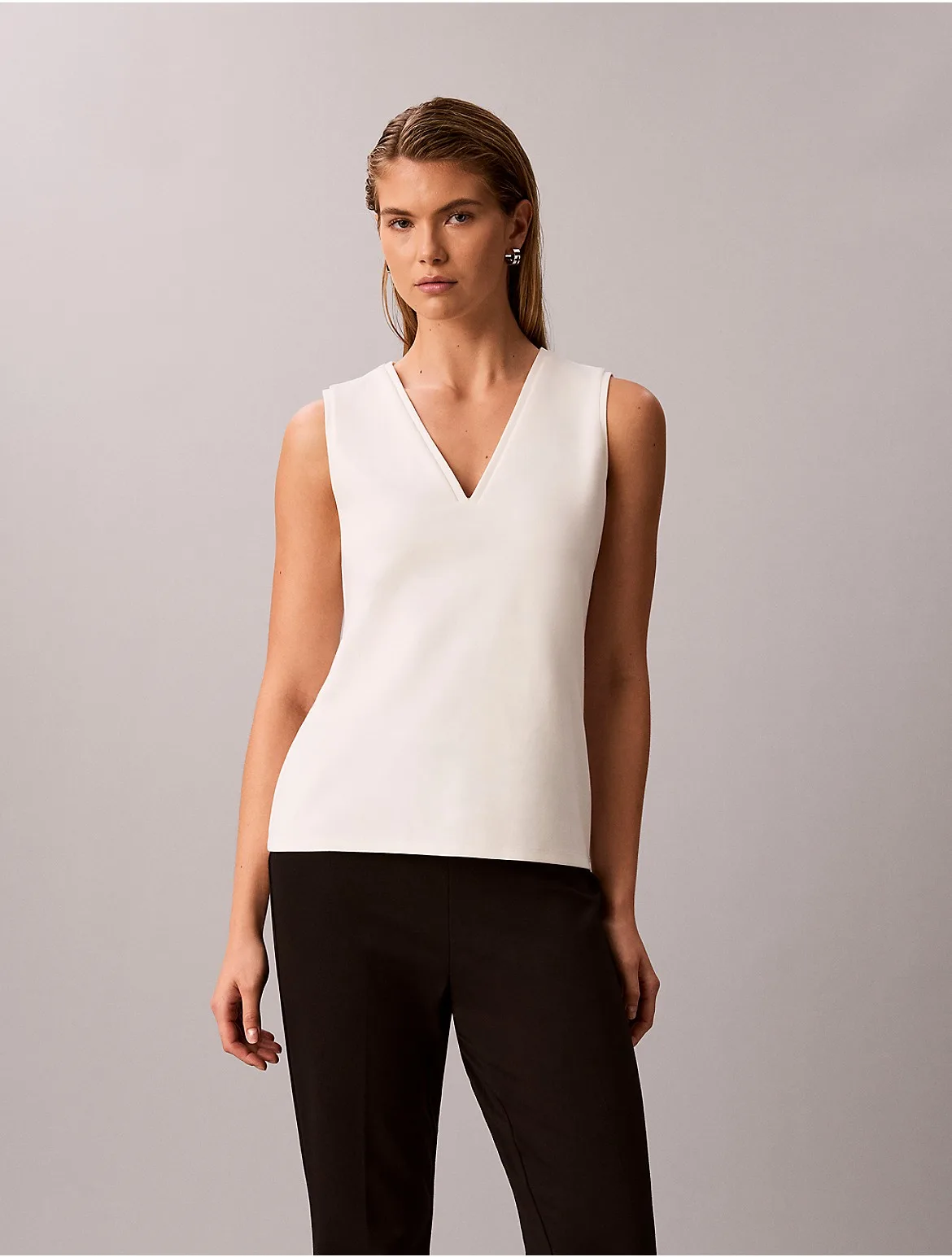 High Twist Compression V-Neck Shell by Calvin Klein
