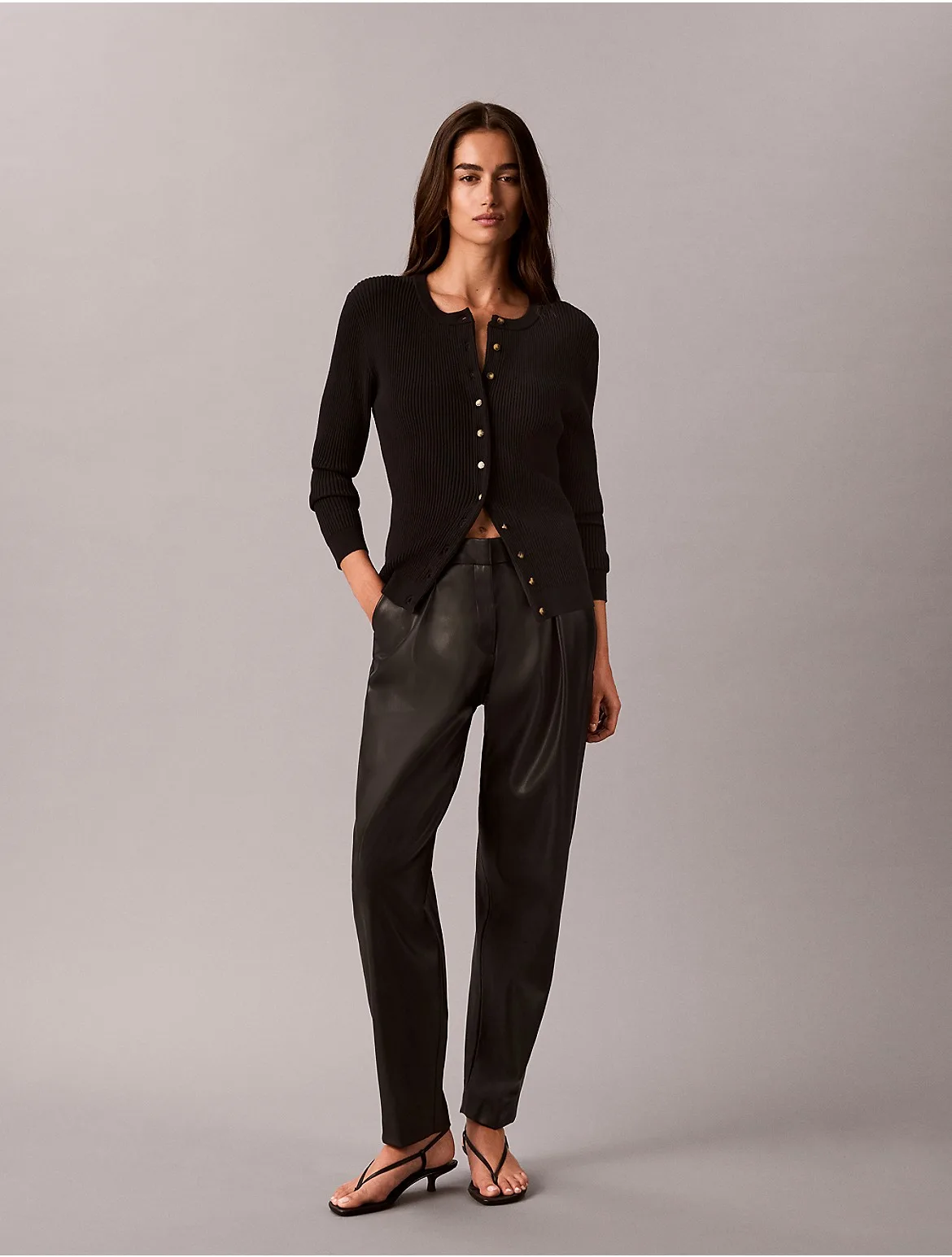 High Rise Barrel Leg Pants by Calvin Klein