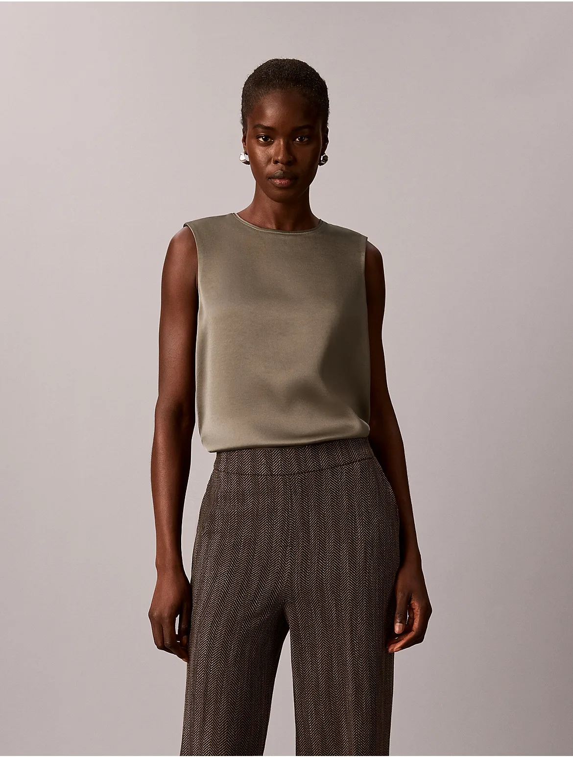 Double-Faced Satin Shell by Calvin Klein