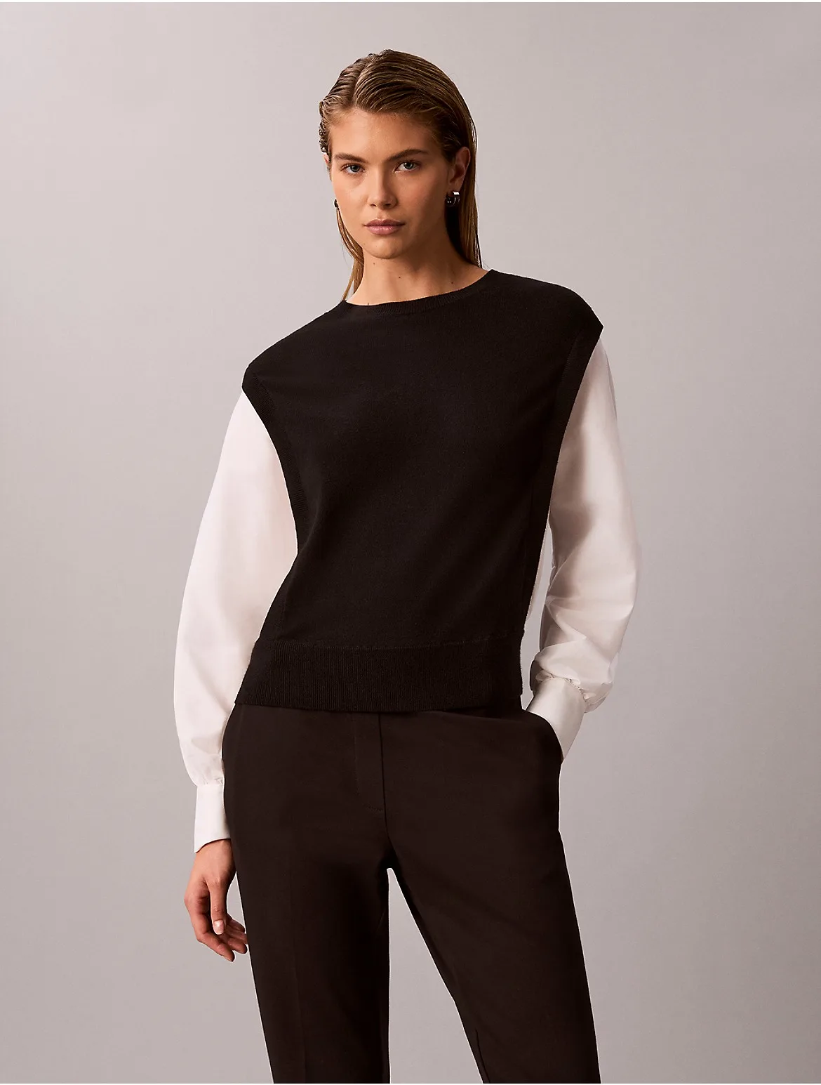 Poplin Twofer Top by Calvin Klein