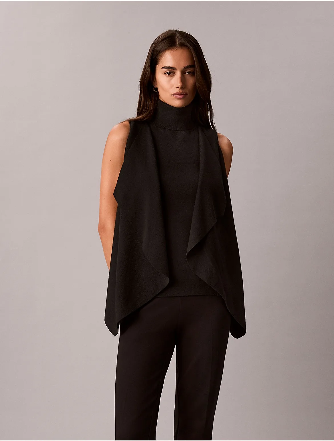 Drape Mock Neck Sweater by Calvin Klein