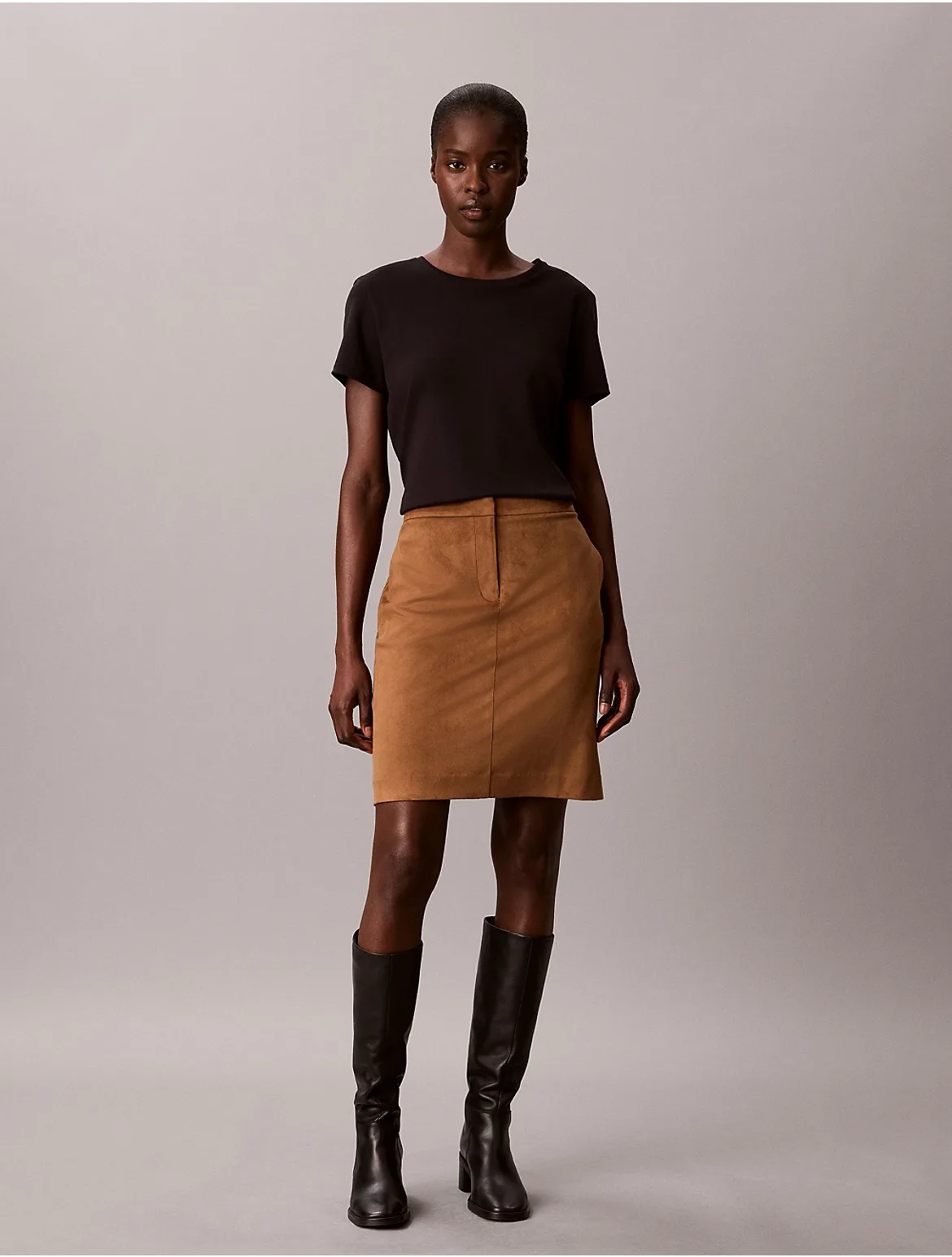 Soft Sueded Mini Skirt by Calvin Klein