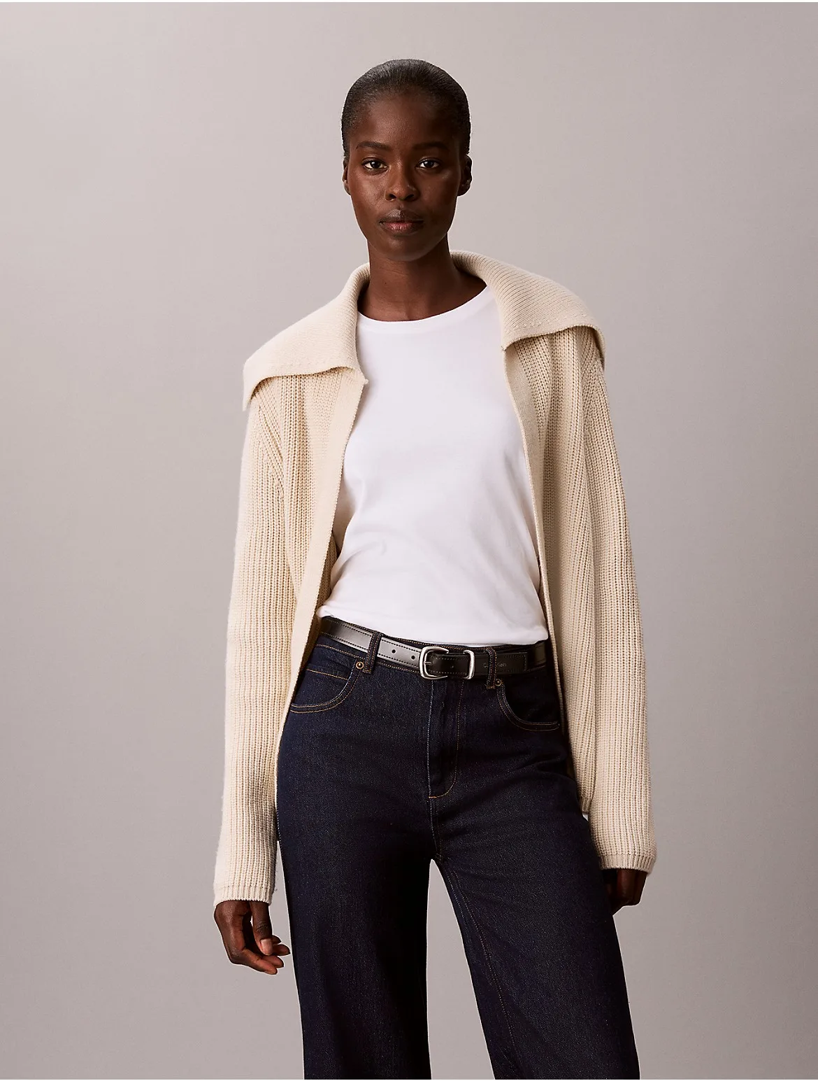 Stitch Collar Cardigan by Calvin Klein