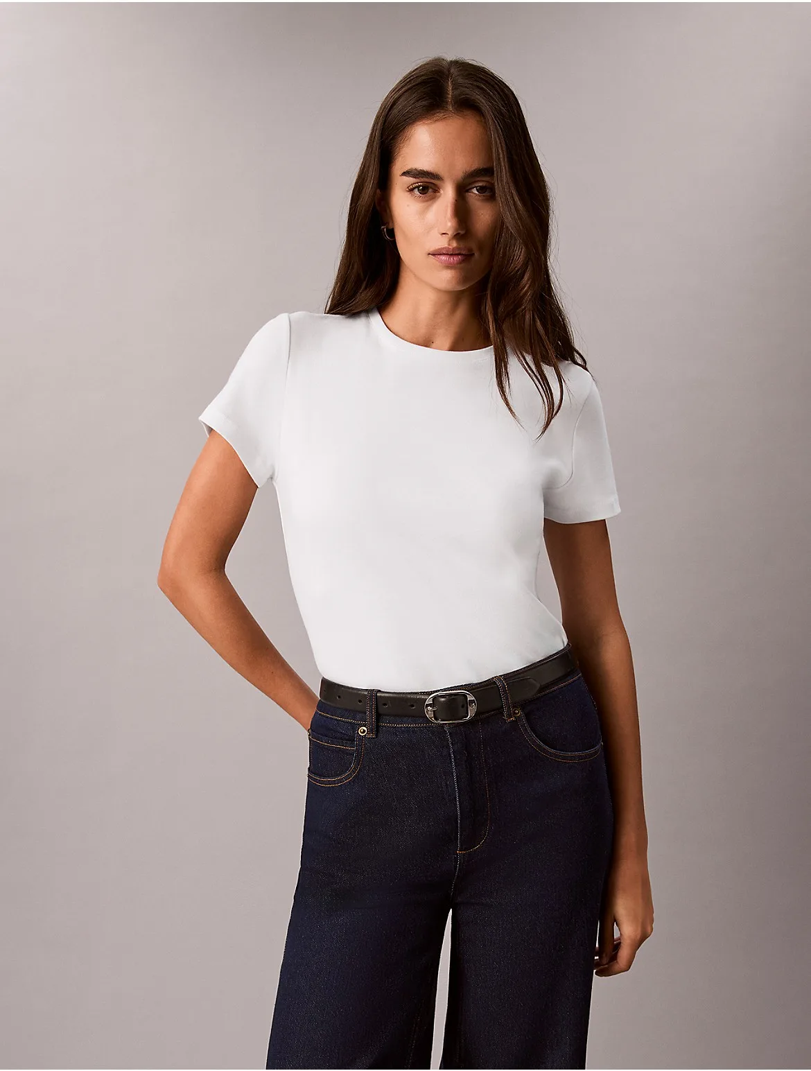 Cotton Crewneck Tee by Calvin Klein