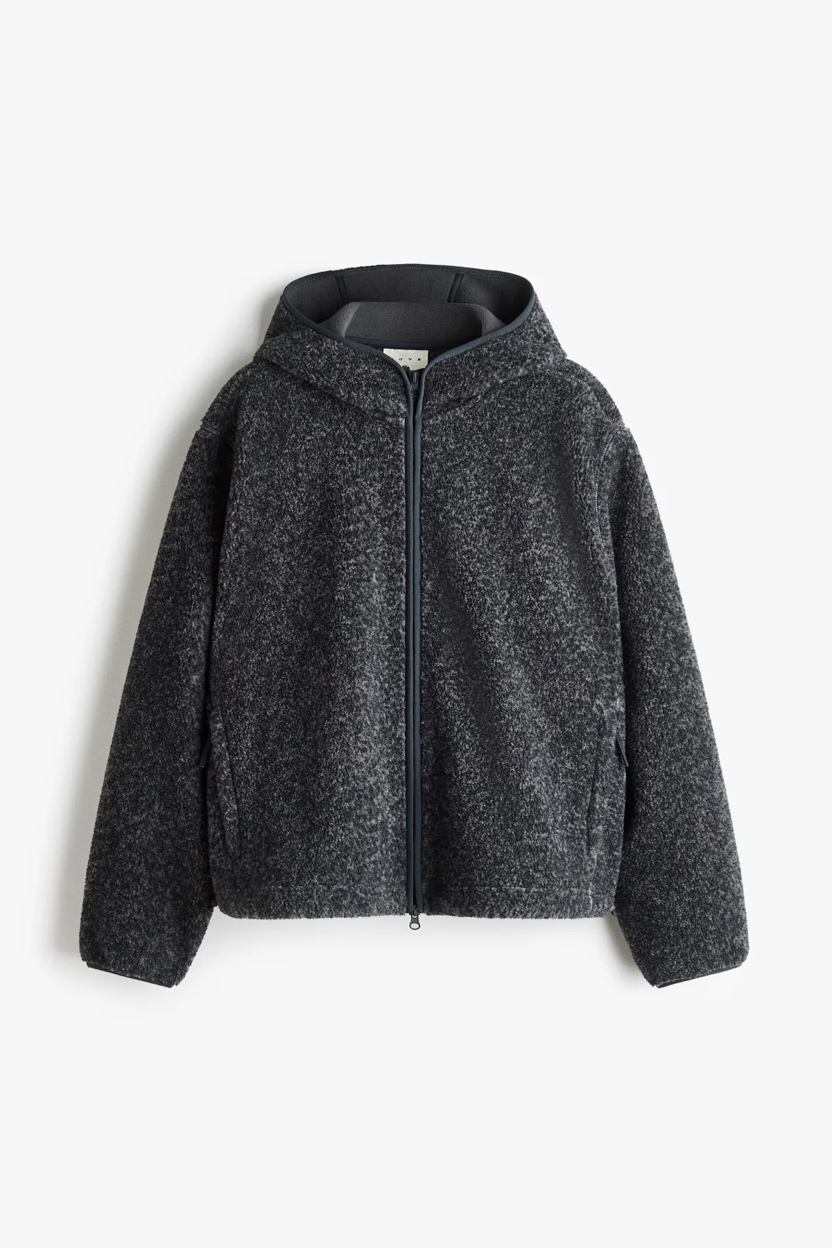 Loose-Fit Hooded Teddy Fleece Activewear Jacket by H&M